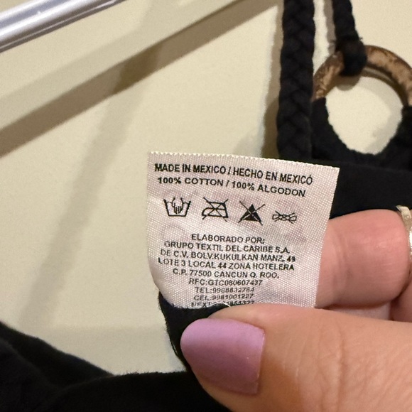 Black and Gold Spaghetti Strap Top - Picture 4 of 4